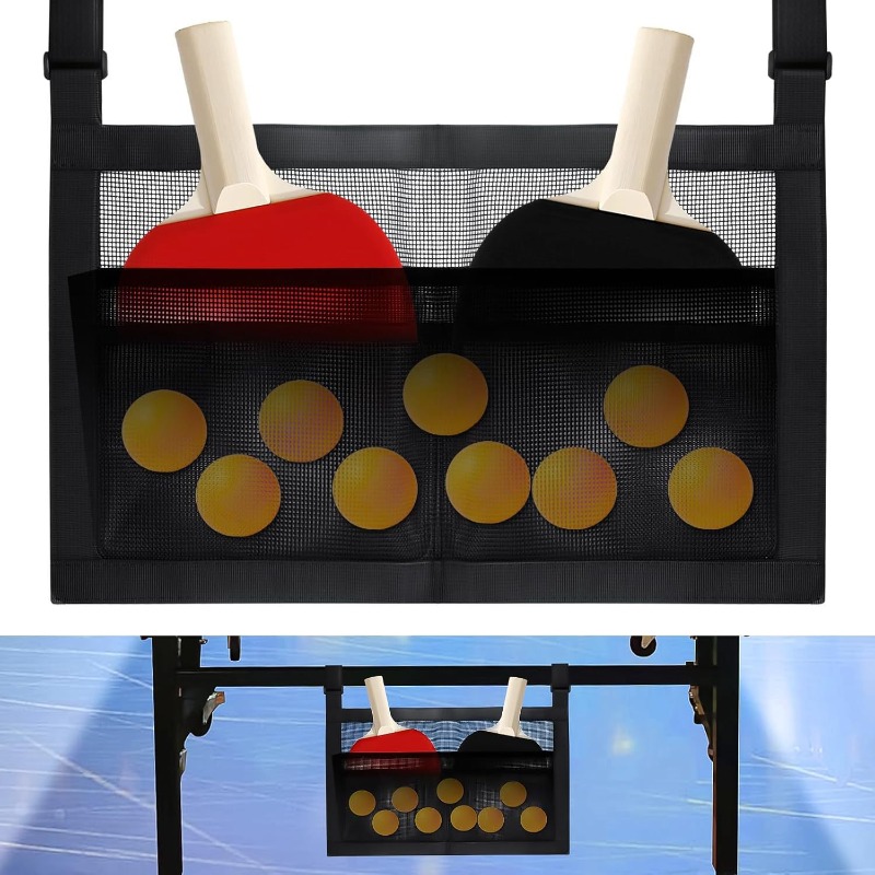 Table Tennis Equipment - Tischtennis-Sportausrüstungs-Aufbewahrungstasche, Tischtennisschläger-Aufbewahrung mit Aufhängung, Tragbares Aufbewahrungsnetz