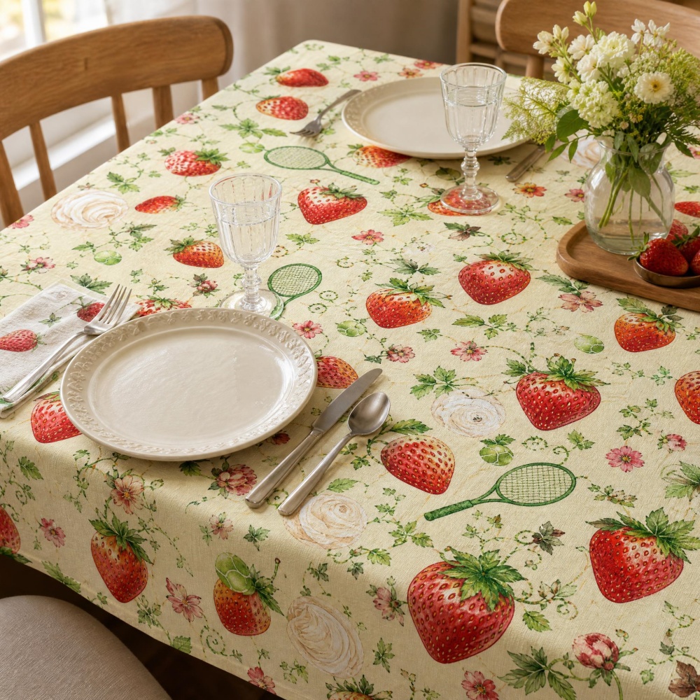 Erdbeer-Blumen-Tischdecke Retr – Table Tennis News Today Bewertung und Preis